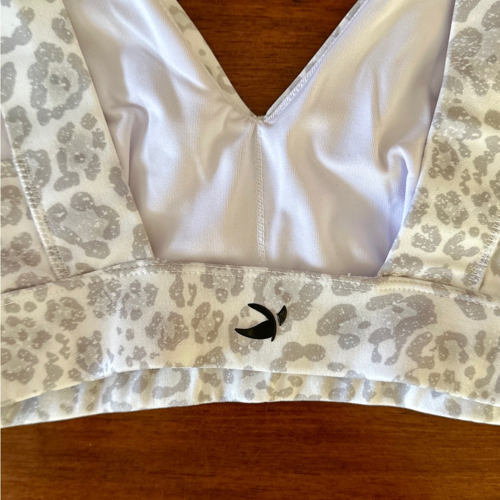 Glyder Leopard Print Bralette - White and Gray - Picture 4 of 6